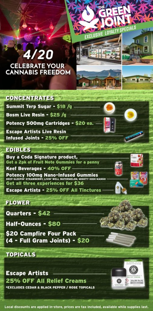 4/20 Specials at The GreenJoint